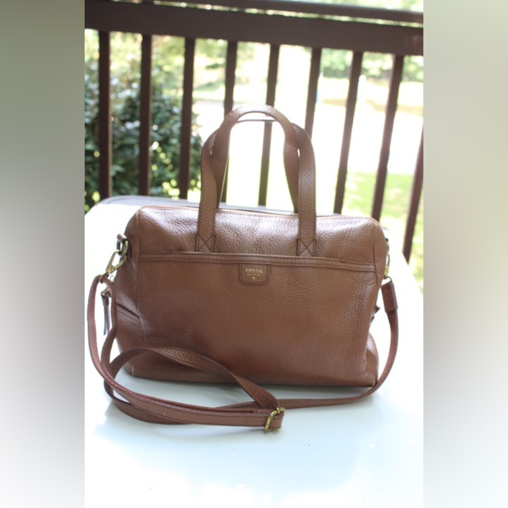Fossil leather satchel
